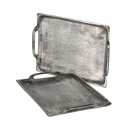 LOBERON Dienblad set van 2 Branora zilverkleurig
