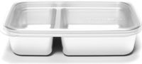 U-Konserve 2-vaks Rechthoekige RVS Voedselcontainer met Siliconen Deksel - 28oz / 825 ml - Clear