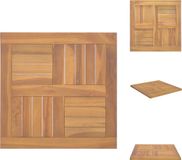 vidaXL Tafelblad vierkant 50x50x2,5 cm massief teakhout