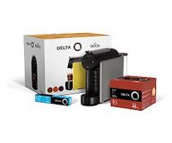 Delta Q MiniQool Koffiecapsuleautomaat, houder met capaciteit van 7 capsules, inclusief 1 x 40 Qalidus-koffiecapsules + 1 x 10 DeQafeinatus-capsules, grijs