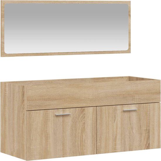 vidaXL Badkamerkast met Spiegel - Sonoma Eiken - 100 cm