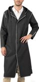 Perletti Semi transparante zwarte regenjas City Trench met refelcterende bies L
