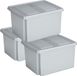 Sunware set van 3x opslagboxen 32 liter lichtgrijs 45 x 36 x 24 cm met afsluitbare deksel