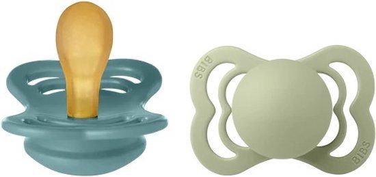 BiBS Supreme Natural Speen - 0-6 Maanden - Island Sea / Sage - 2 Stuks