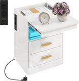 HOMCOM Nachtkastje-MDF-45L x 40B x 59H cm-Hoogglans