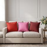 vidaXL Kussensloop 6 st houten rood 30 x 30 cm polyester