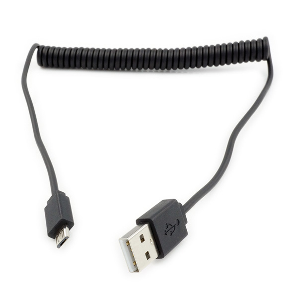 ROLINE USB 2.0 Spiraalkabel, A male - Micro B male 1,0 m