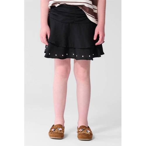 Shoeby strokenrok met plooien en studs - zwart