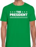 Bellatio Decorations Shoppartners Bv The President tekst t-shirt - groen - voor heren - S