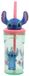 Pos Handels Stitch Serie - Gobelet 3D avec paille - 360 ml - Vert transparent