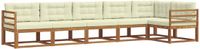 vidaXL Acacia Houten Hoek Loungeset 6-Persoons Natuurlijk en Crème