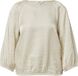 s.Oliver Blouse O-vormige glimmende licht zand Driekwart mouw Viscose Regular Fit Maat 46