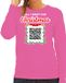 Bellatio Decorations Foute kersttrui/sweater dames - QR code - Een lekkere gast - roze -kerstsweater S
