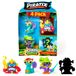PIRATIX ADVENTURE WORLD Crazy Jungle-serie, set van 4 - bevat 4 piratix: 1 neon en 1 verrassing; en 4 neonaccessoires; verpakking van 6 stuks