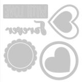 Sizzix Framelits Set de découpe et tampons - Love Hearts - 8 pièces