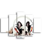 Homemania Muurfoto, motief hond, 5 dieren, voor woonkamer, meerkleurig, 95 x 0,3 x 60 cm, HM205MDF134, MDF