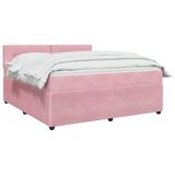vidaXL Boxspringbed met matras Roze 140 x 190 cm Fluweel