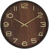 Atmosphera Wandklok Woody - 38 cm - Hout - Bruin
