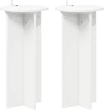 vidaXL Plantenstandaard 2 stuks Wit Bewerkt Hout Ø29,5 x 60 cm