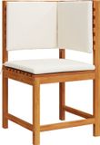 vidaXL Tuinstoel met kussen Crèmewit Massief acaciahout 50 x 50 x 91 cm