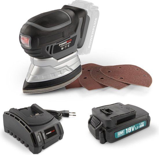 Powerplus POWEBMSS1 Handpalmschuurmachine - 18V + batterij + lader