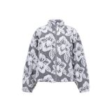 Another-Label gebloemde teddy jas - grijs
