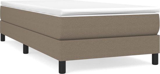 vidaXL Boxspring met matras stof taupe 90x190 cm