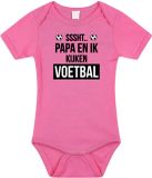 Bellatio Decorations Sssht kijken voetbal Rompertje Roze Meisjes 92
