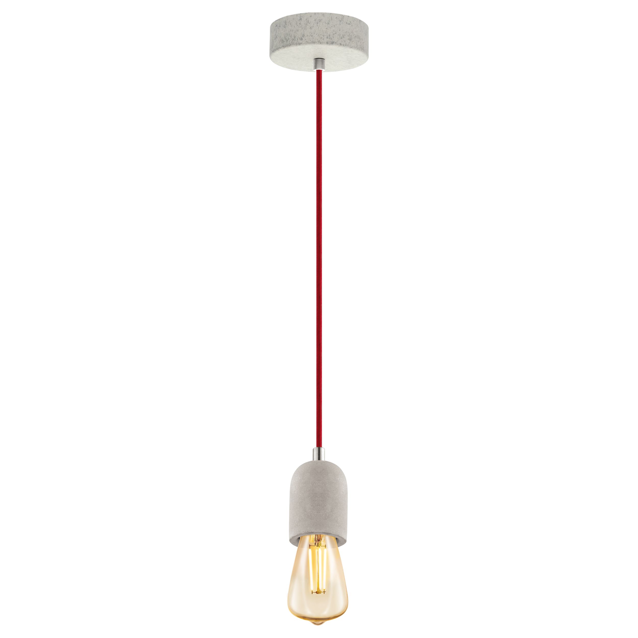 EGLO Yorth Hanglamp - Grijs & Rood - E27 - 200cm