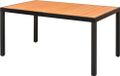 HKC Table de jardin 150x90x74 cm aluminium et HKC marron