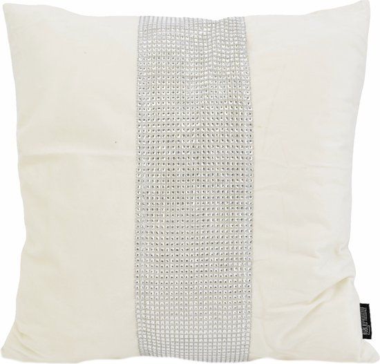 Gek op Kussens! Sierkussen Bliss Diamond - Crème 45 x 45 cm - Velvet/Polyester