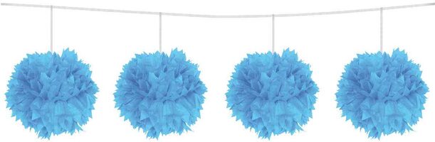 Folat Pompom slinger lichtblauw