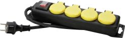 Kopp 223012002 prise pour locaux humides - 4 prises avec interrupteur lumineux - Jaune - Noir