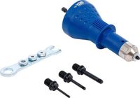 Merkloos / Sans marque Popmoerhulpstuk - Klinktang Adapter - Metaal Bewerken - Elke Boormachine - M3 tot M6 - Zilverkleurig