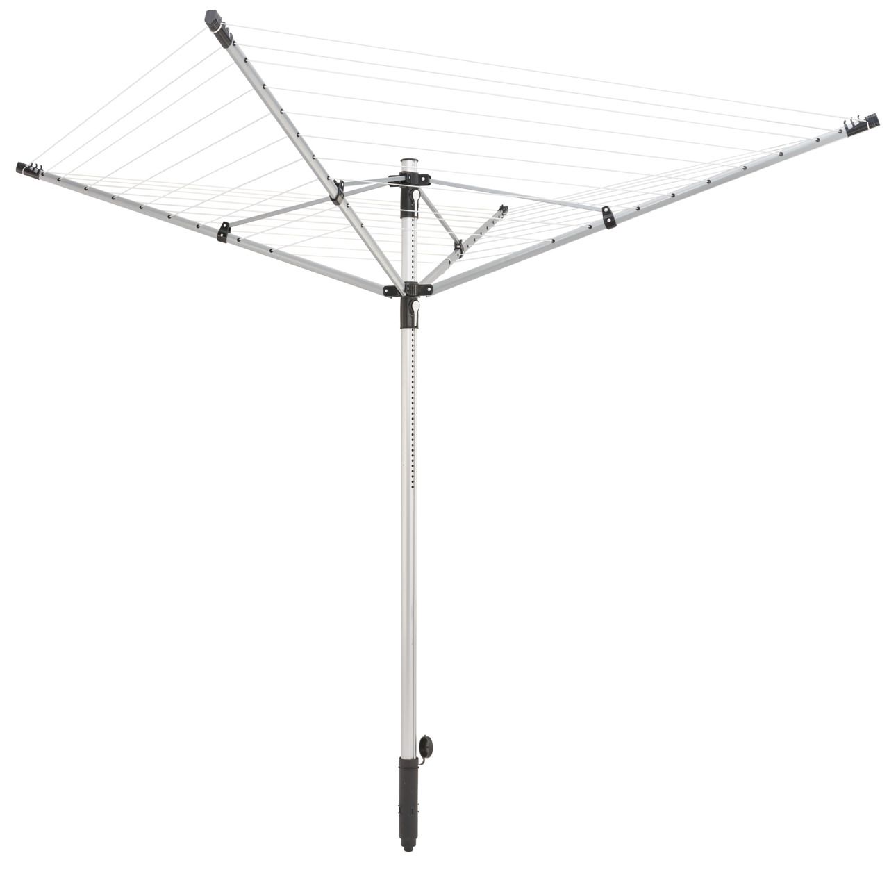 Leifheit LinoPush 500 Droogmolen - Zwart/Zilver - Inklapbaar - Verstelbare hoogte