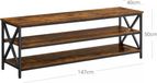 In And Outdoormatch meuble TV industriel Igor - Bois - Brun/noir - 147x40x50cm