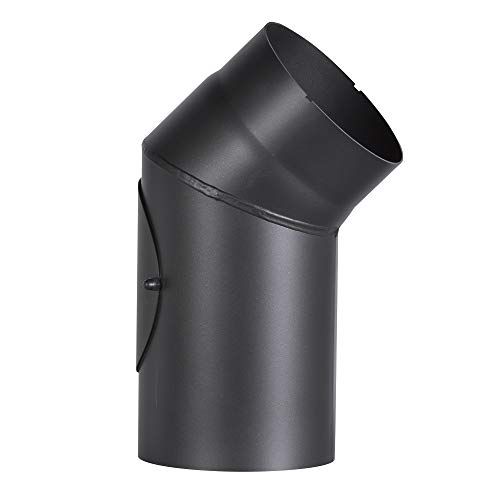 FIREFIX R150/B4 kachelpijpboog 150 mm 45 graden zwart