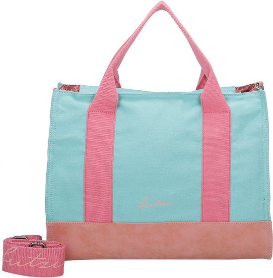 Fritzi aus Preußen Canvas Handtas - Turquoise - 40 cm