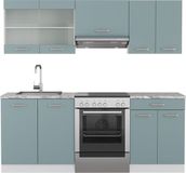 Vicco R-Line Complete keukeneenheid – 200 cm zonder werkblad Blauw-grijs/wit