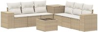 vidaXL Bankstel 2 zitplaatsen Beige en Crèmewit Polyrattan en Staal