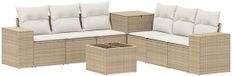 vidaXL Bankstel 2 zitplaatsen Beige en Crèmewit Polyrattan en Staal