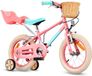 Sun Baby Kinderfiets 14 Inch LOVEL Fiets pour Fille 3-5 Ans, Max 50 kg - Rose-Menthe