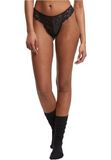 Urban Classics Allover Lace Tanga 2-Pack String Dames S Zwart/Wit