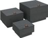 vidaXL Opbergboxen met deksels 3 stuks massief grenenhout grijs