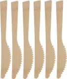 Merkloos BBQ/verjaardag/camping wegwerp bestek - messen - 18x - bamboe - 17 cm