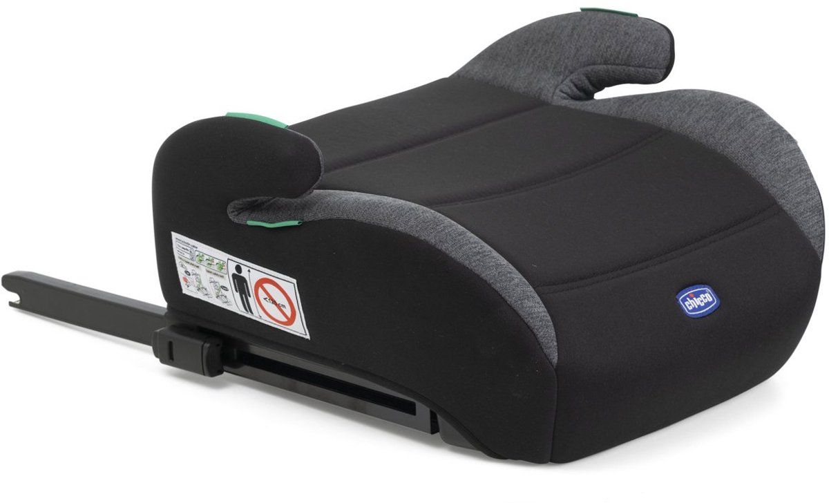 Chicco Quasar Fix i-Size, Autostoel voor Kinderen 7-12 Jaar (126-150 cm), Gewicht 23-36 kg, Groep 3, Makkelijk te Installeren met Isofix Systeem,met Gevoerde Armleuningen en Comfortabele Zitting,Zwart