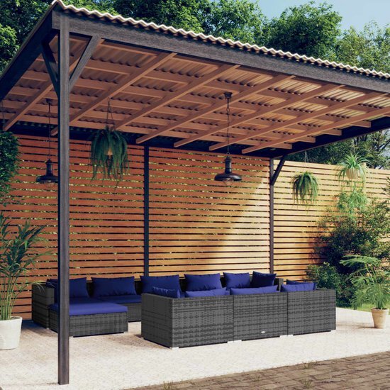 The Living Store Loungeset - The Living Store - Tuinmeubelen - 70x70x60.5 cm - Grijs