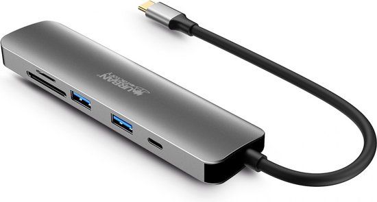 Urban Factory MHC45UF laptop dock & poortreplicator Bedraad USB 3.2 Gen 1 (3.1 Gen 1) Type-C Grijs