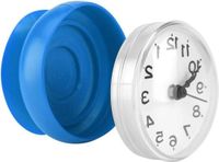 Shenzhen Haorui Industrial Technology Co., Ltd. Horloge de douche étanche - Bleu - Ventouse - Cadran numérique arabe rond - Accessoires de salle de bain et de cuisine