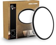 B.K.Licht Shallow - LED Badkamerlamp Plafonniere - paneel plafondlamp - badkamerverlichting met neutraal wit licht - IP44 - Ø42 - zwart